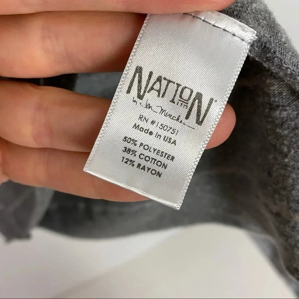 Nation LTD Striped Gray White Sleeveless Casual Knit Tee Tank Dress Womens XS - Picture 7 of 8